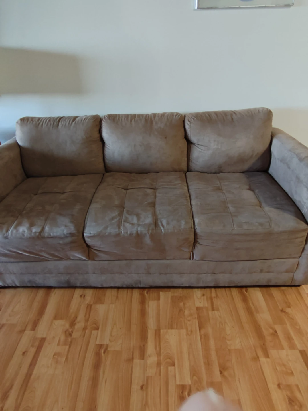 Taupe Suede Sofa - photo 5