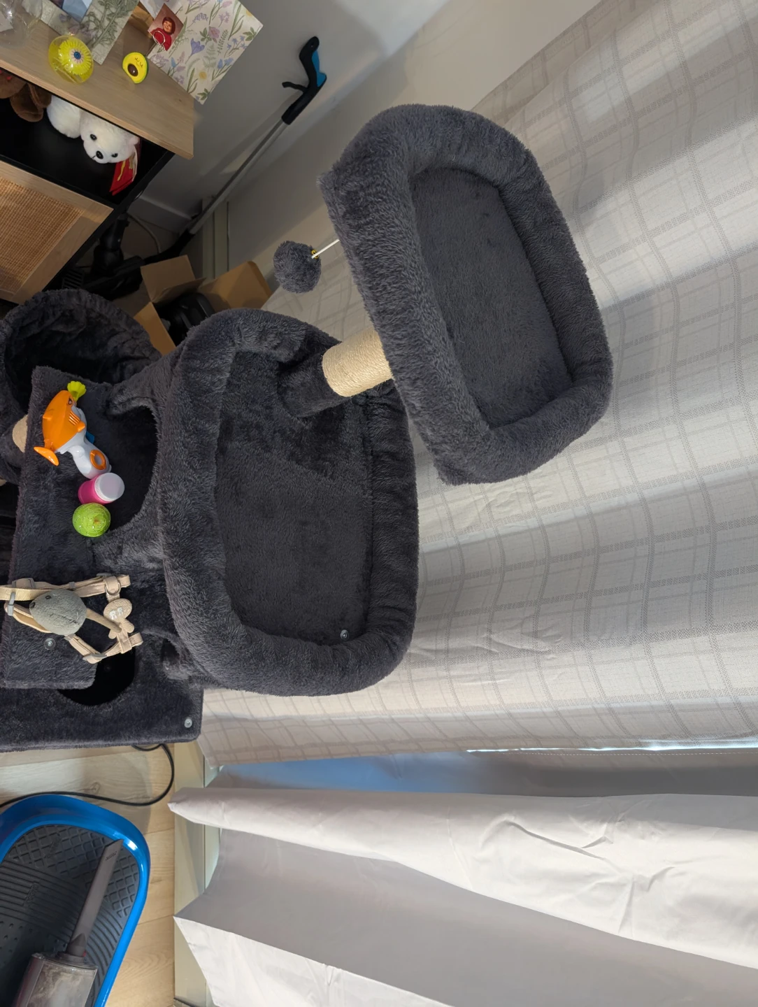 Large Grey Cat Tree Condo with multiple perches and hiding spots - photo 2
