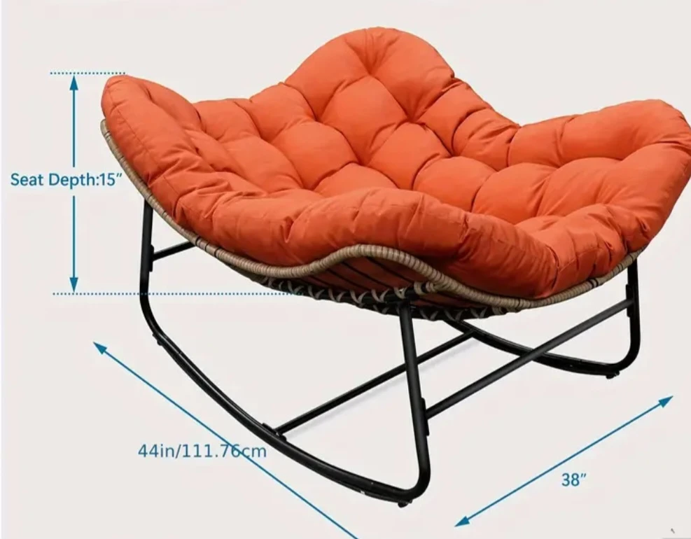 2 BLACK Papasan Style Rocking Chairs - photo 2