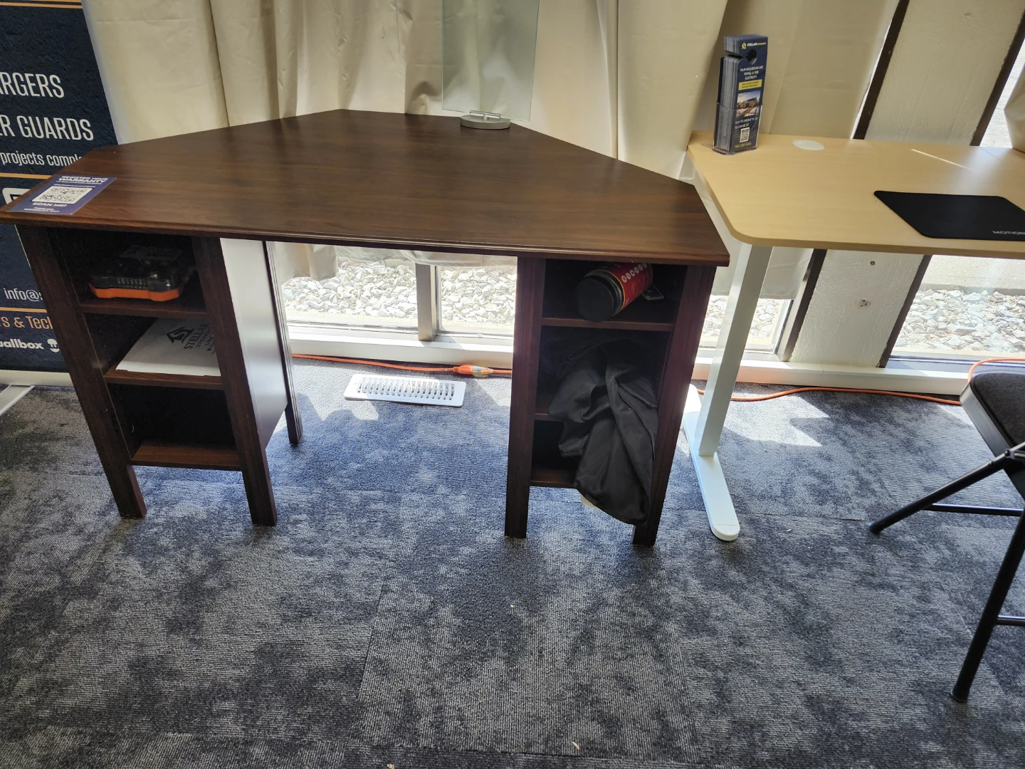 Dark Wood Corner Desk - photo 2
