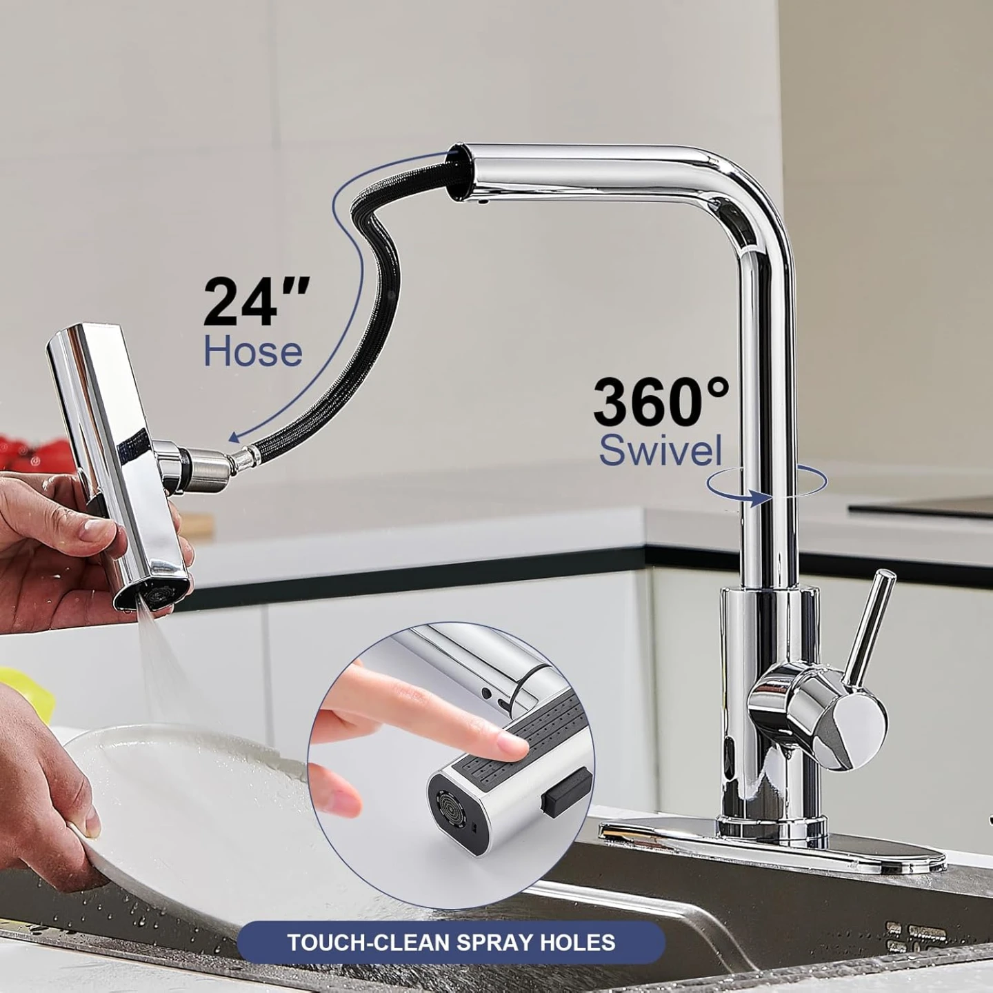Touchless Waterfall Kitchen Faucet with Pull Down Sprayer - photo 5