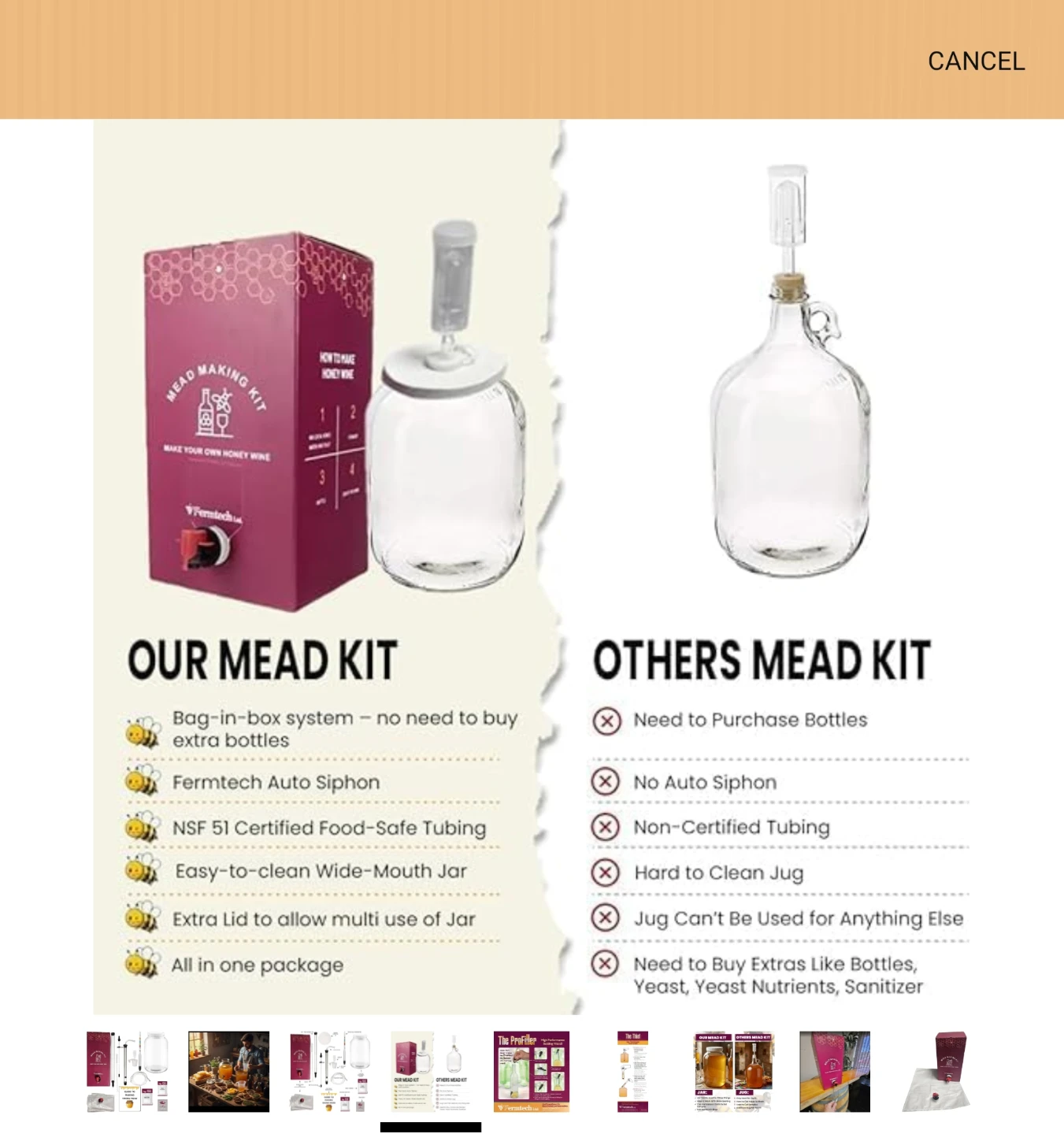 Mead Making Kit with 1 Gallon Carboy - photo 4