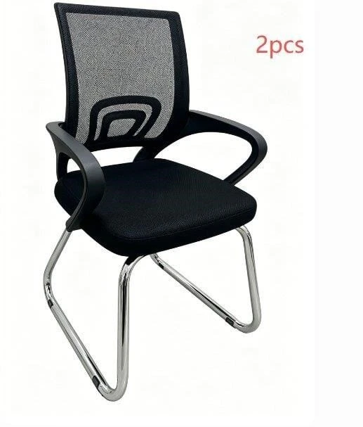 Set of 2 Black Mesh Office Chairs