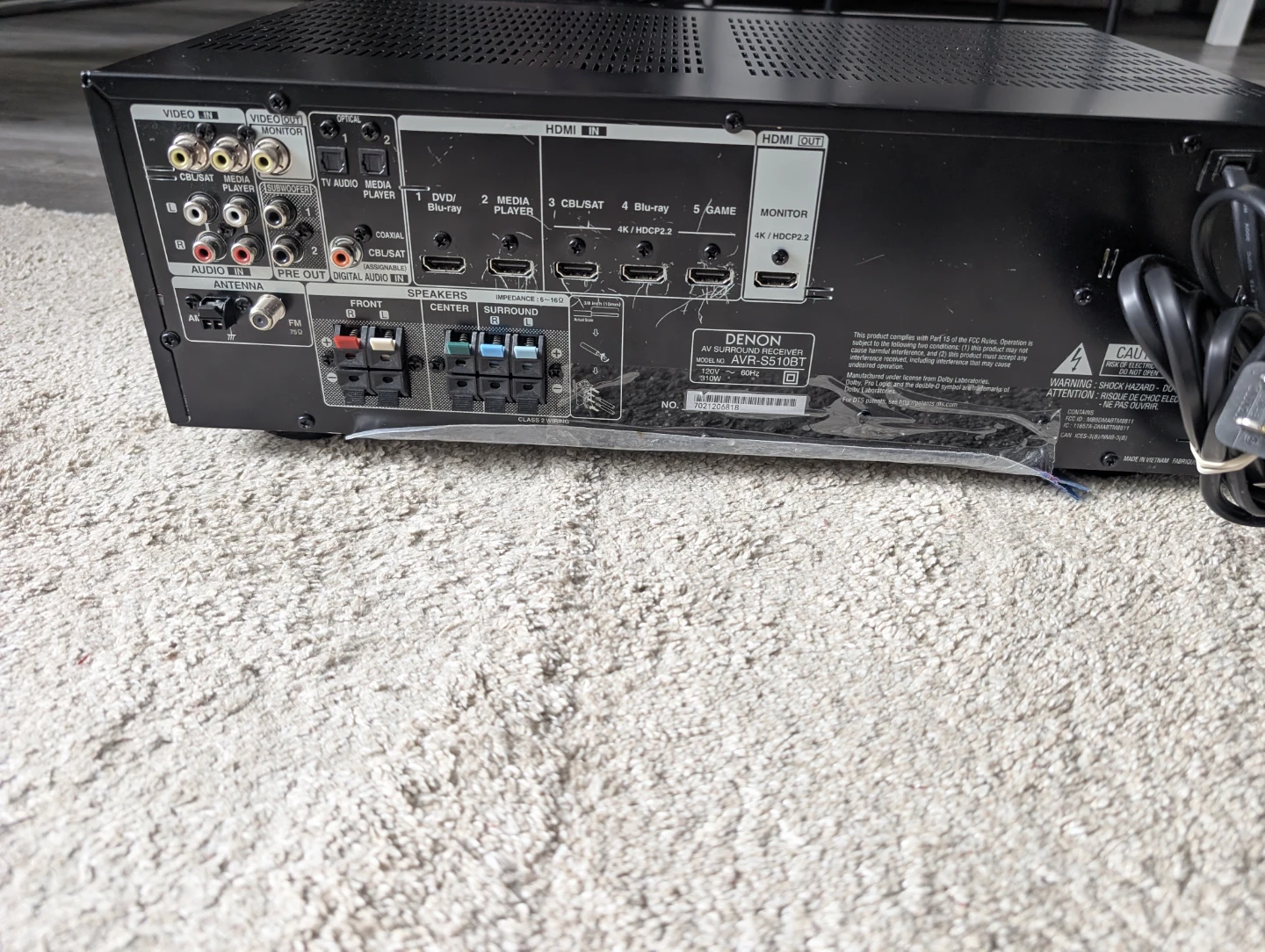 Denon AV Surround Receiver AVR-S510BT - photo 2