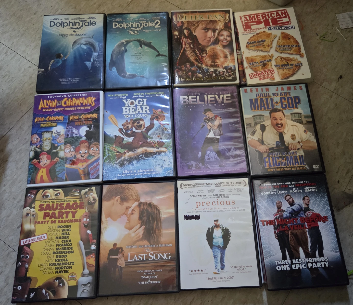 Movies, dvds and blu rays