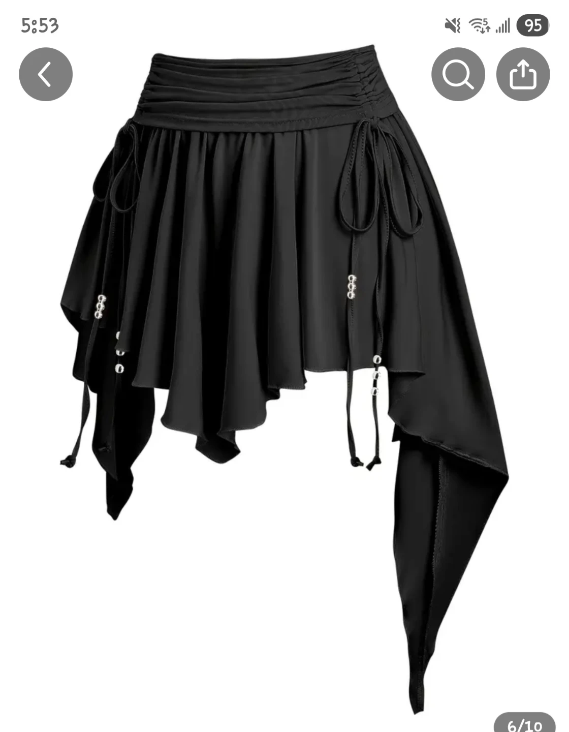 Women's Bohemian Style Pleated Asymmetrical Hem Skirt - photo 4