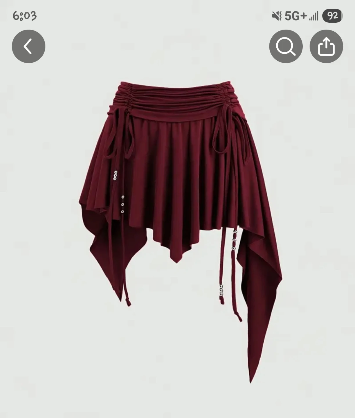 Women's Bohemian Style Pleated Asymmetrical Hem Skirt