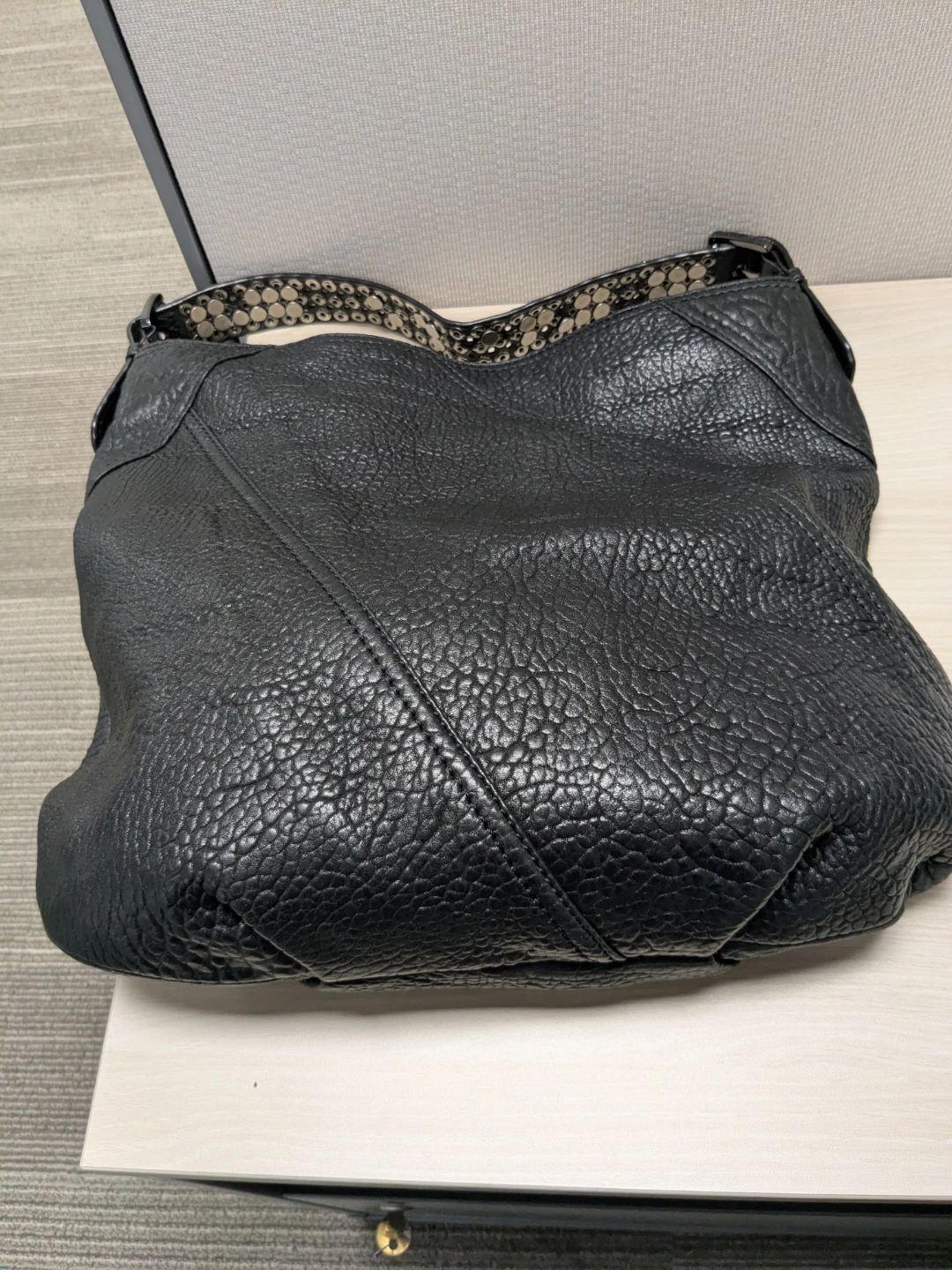 Michael Kors Authentic Large Black Leather Hobo Handbag - photo 3