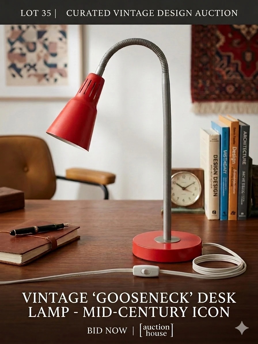 Red IKEA KvART Gooseneck Desk Lamp - photo 2
