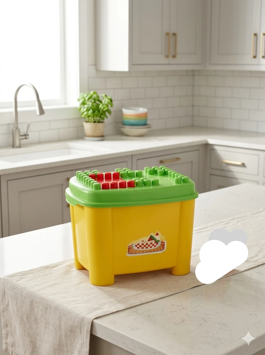 Mega Building Block Toy Storage Bin with Blocks and Figures