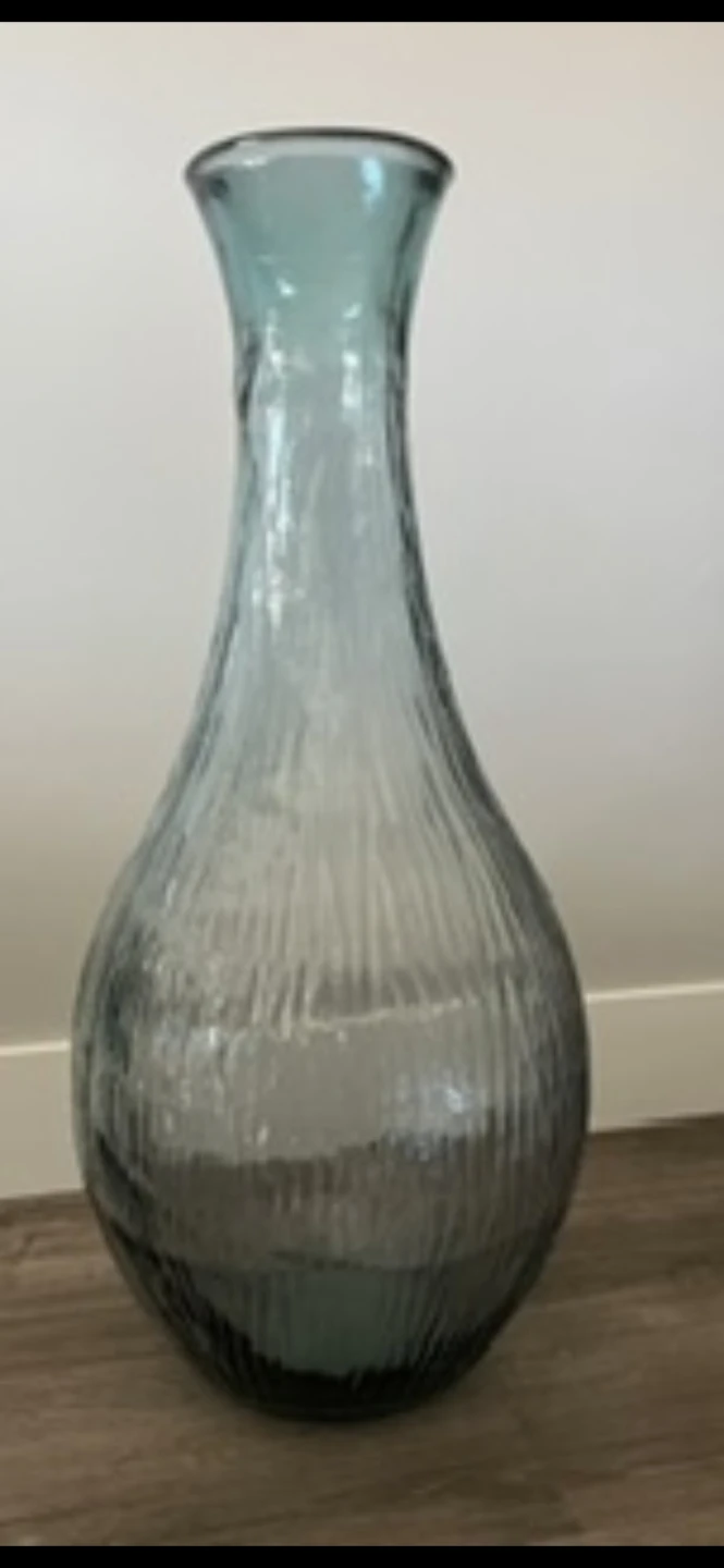 Large Blown Blue Glass Vase