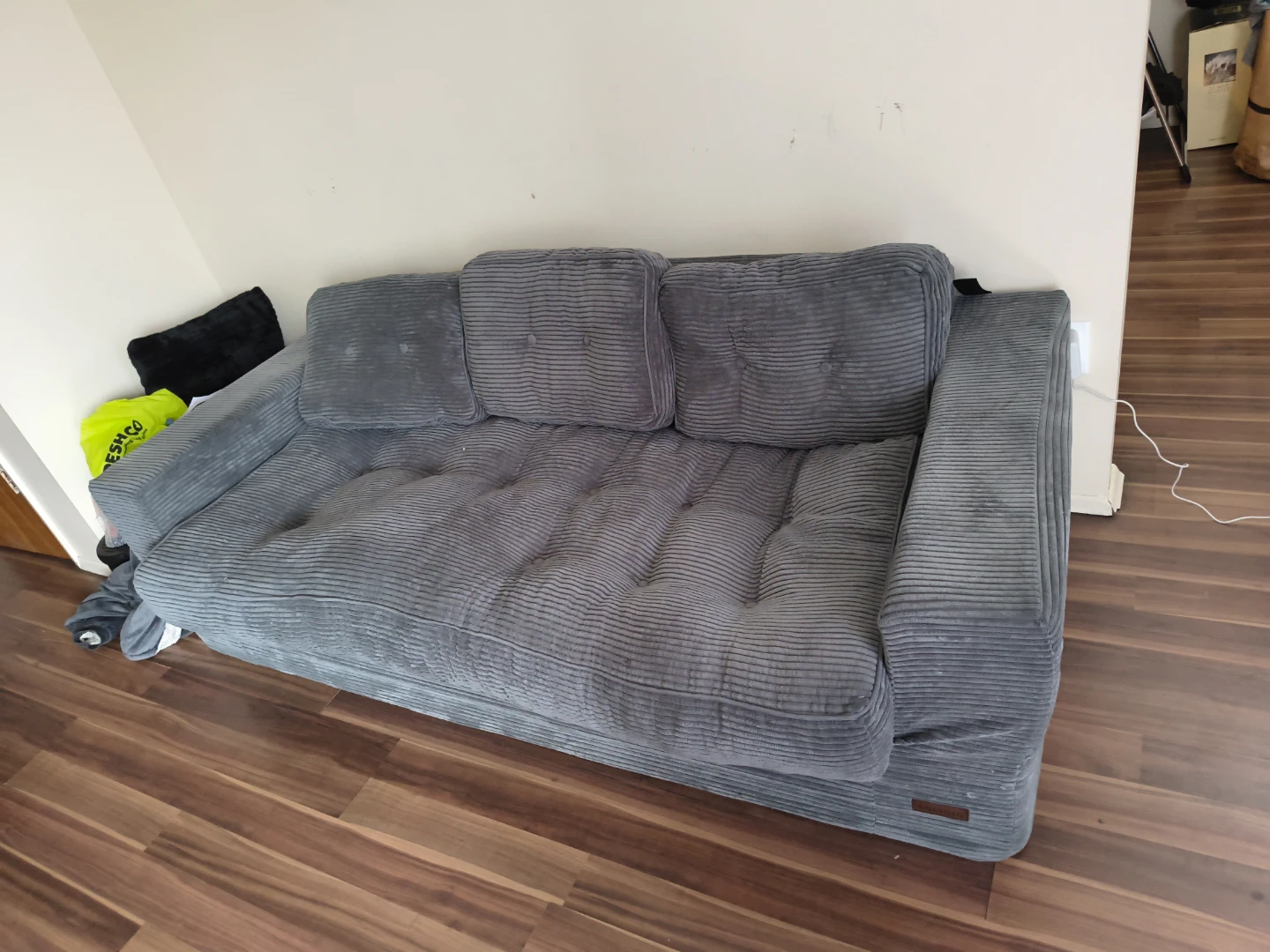 Grey Corduroy Sofa