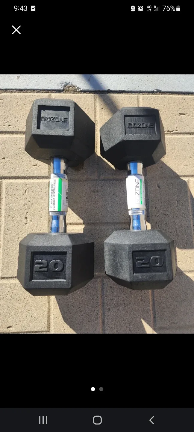 GoZone 20 lb Hex Dumbbells (Pair)