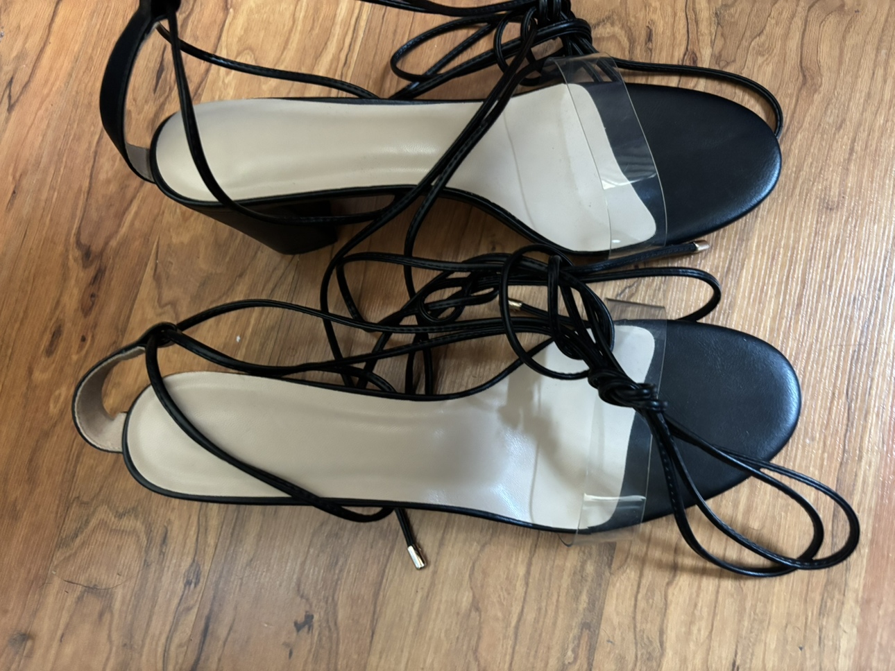 Size 14 US - Clear Band Gladiator Strappy Heeled Sandals