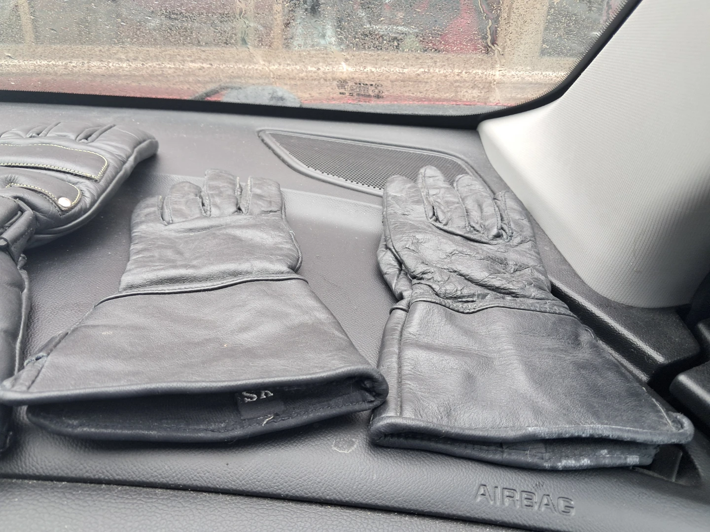 Black Leather Gloves