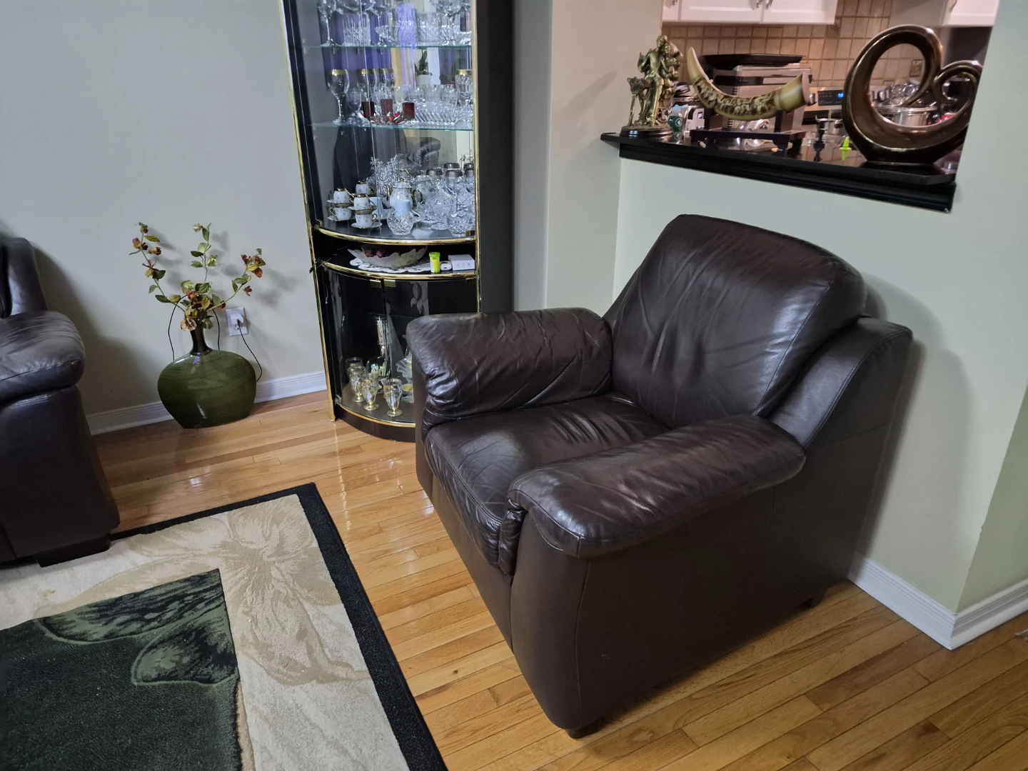 Dark Brown Leather Sofa
