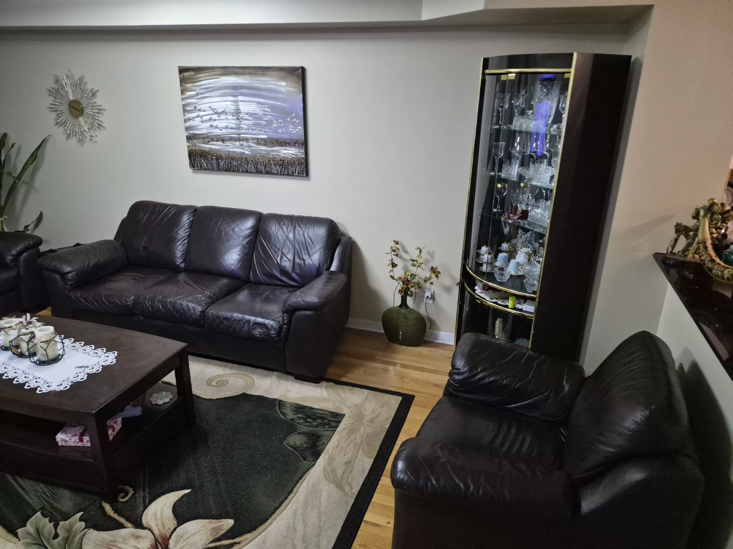 Dark Brown Leather Sofa - photo 2