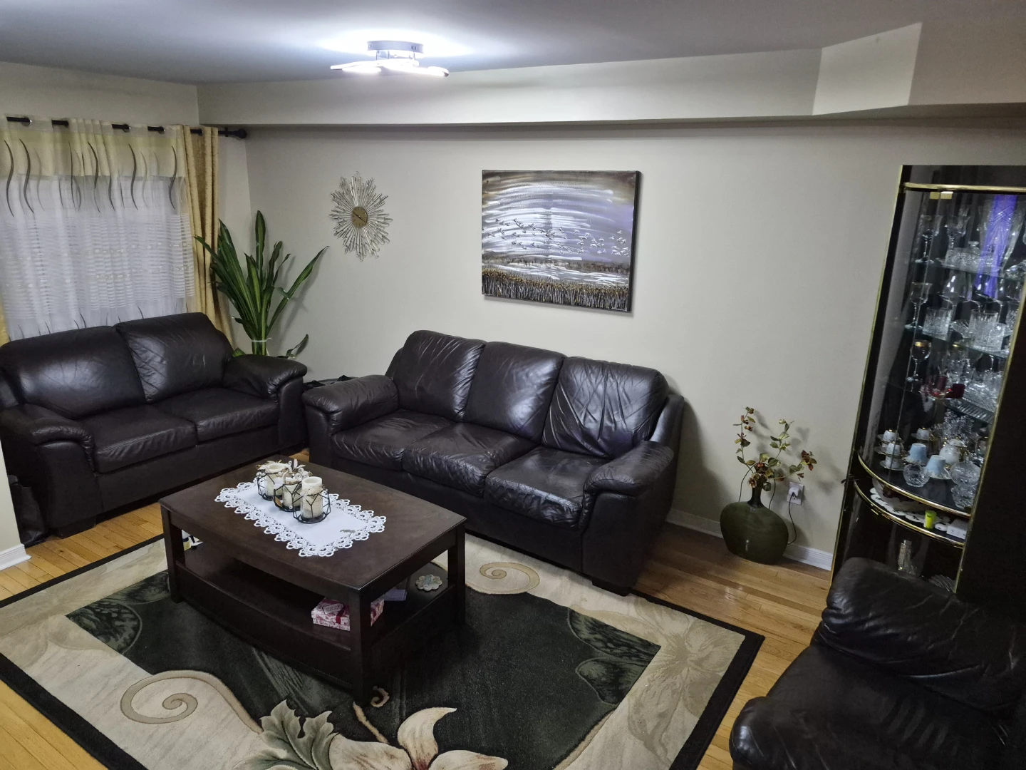 Dark Brown Leather Sofa - photo 3