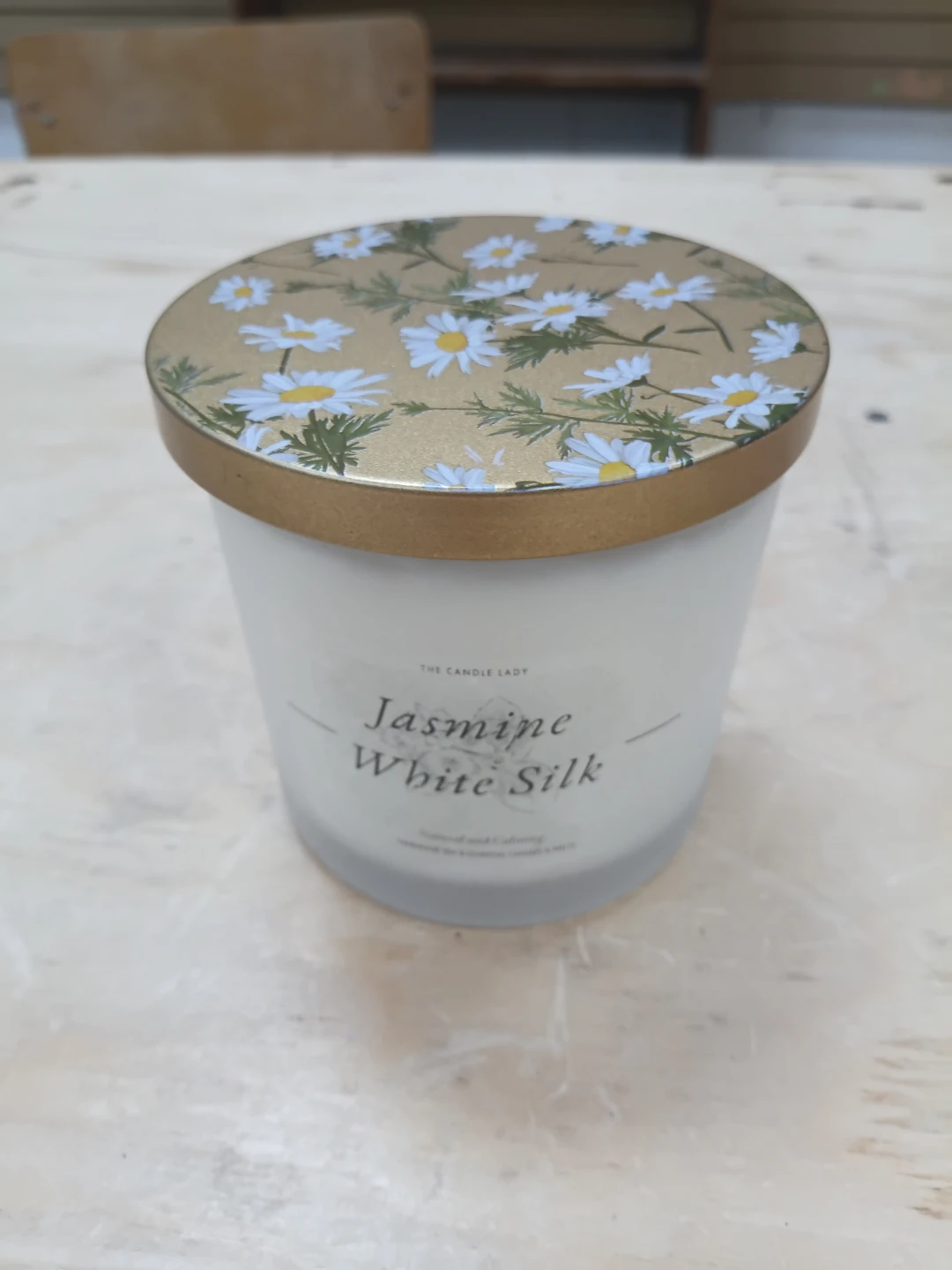 The Candle Lady  soy Jasmine White Silk Candle