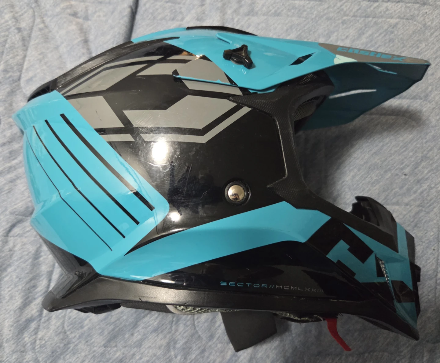 CastleX Sector Youth Dirt Bike Helmet - Blue/Black - photo 4