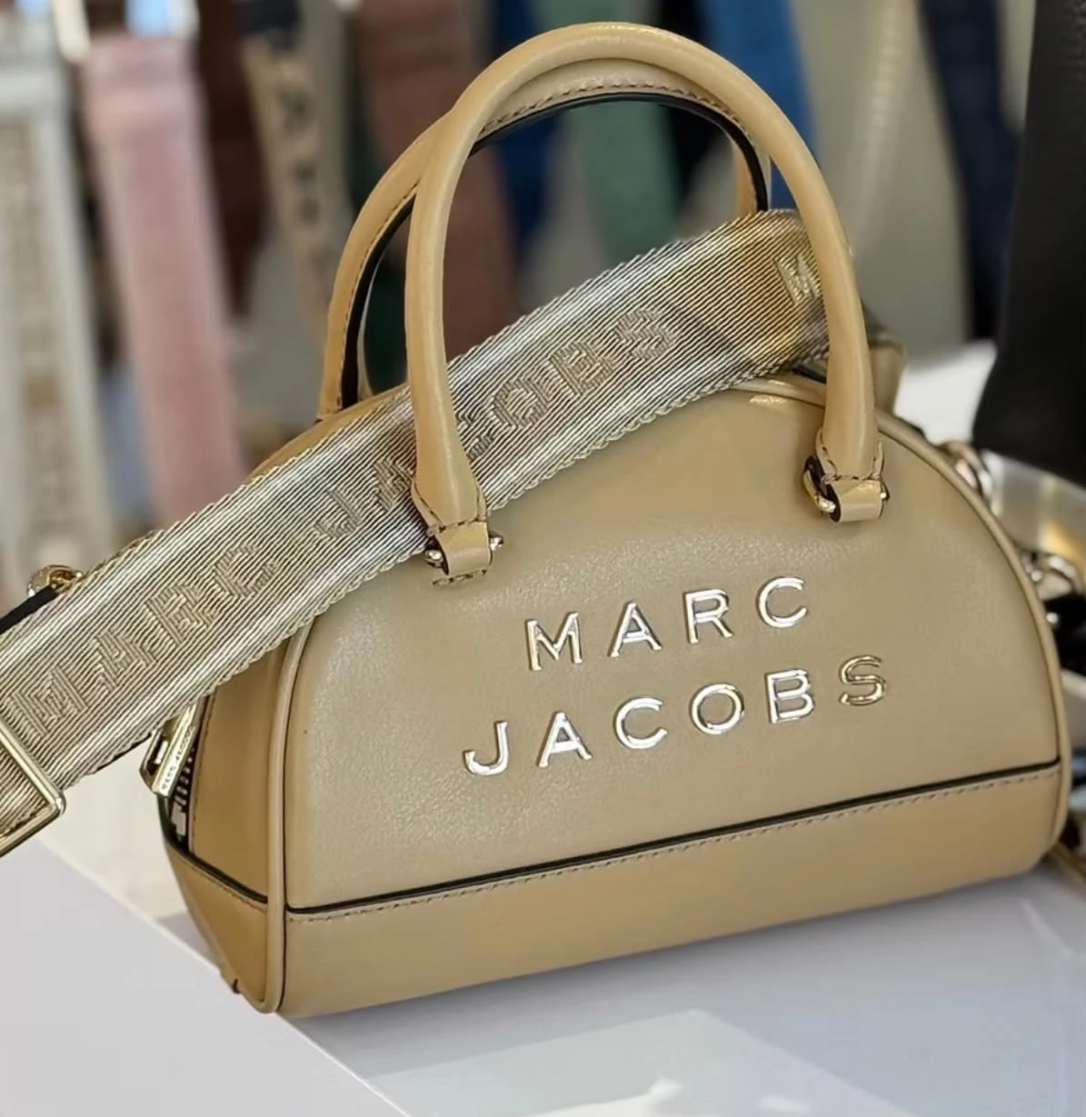 Marc Jacobs Tan Leather Mini Dome