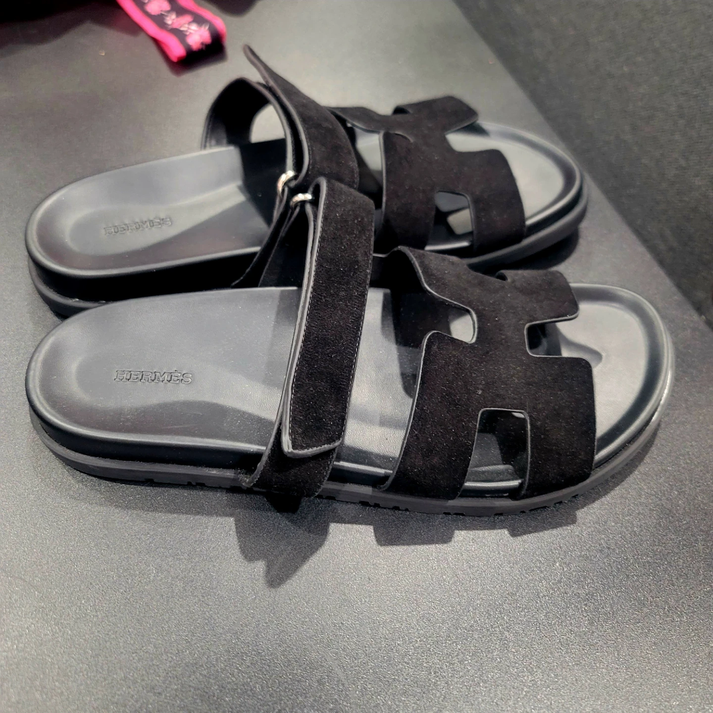 New size 10 men Herm Black Suede Sandals - photo 2