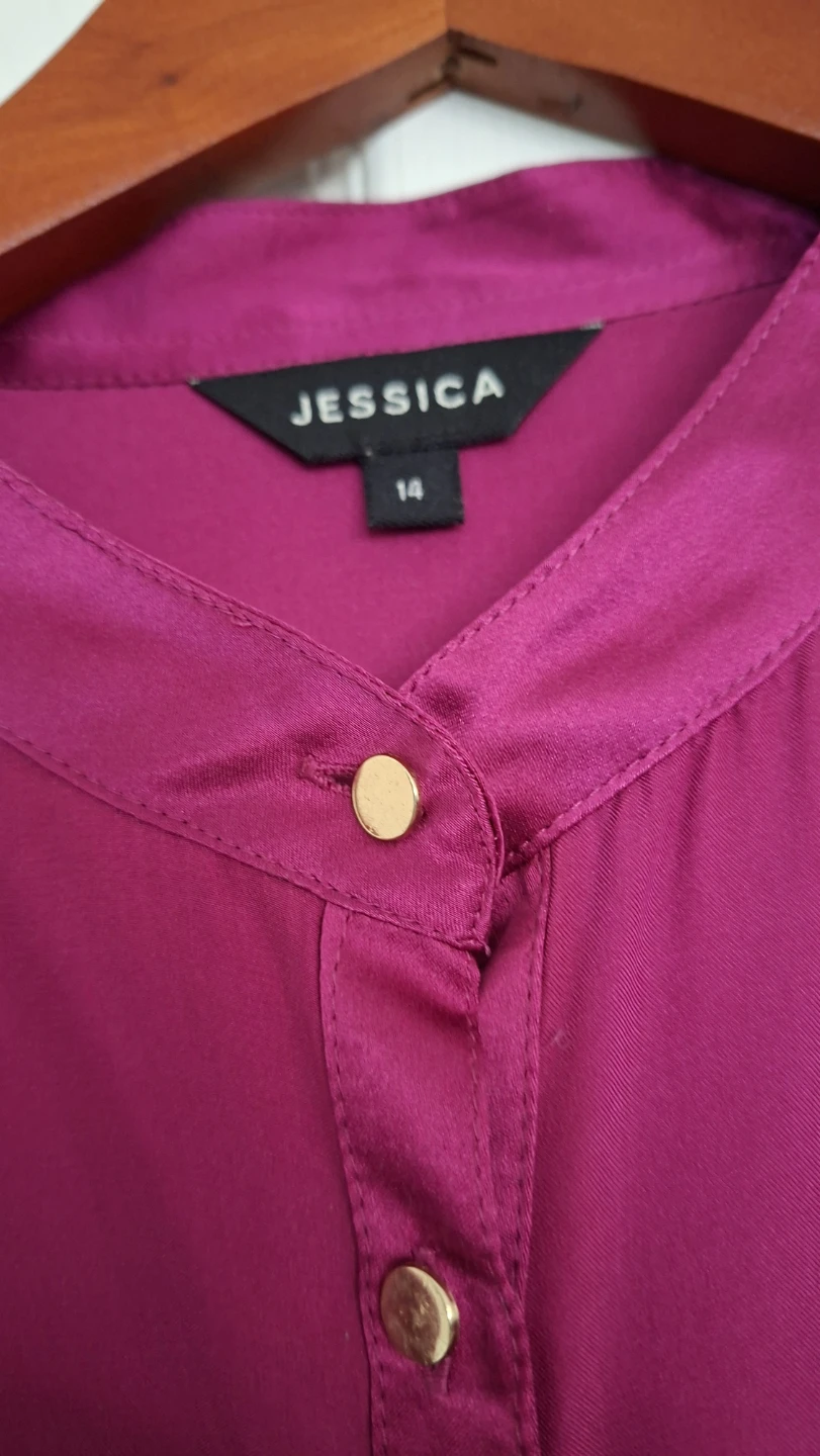 New Jessica Pink Button-Up Blouse Size 14 - photo 2