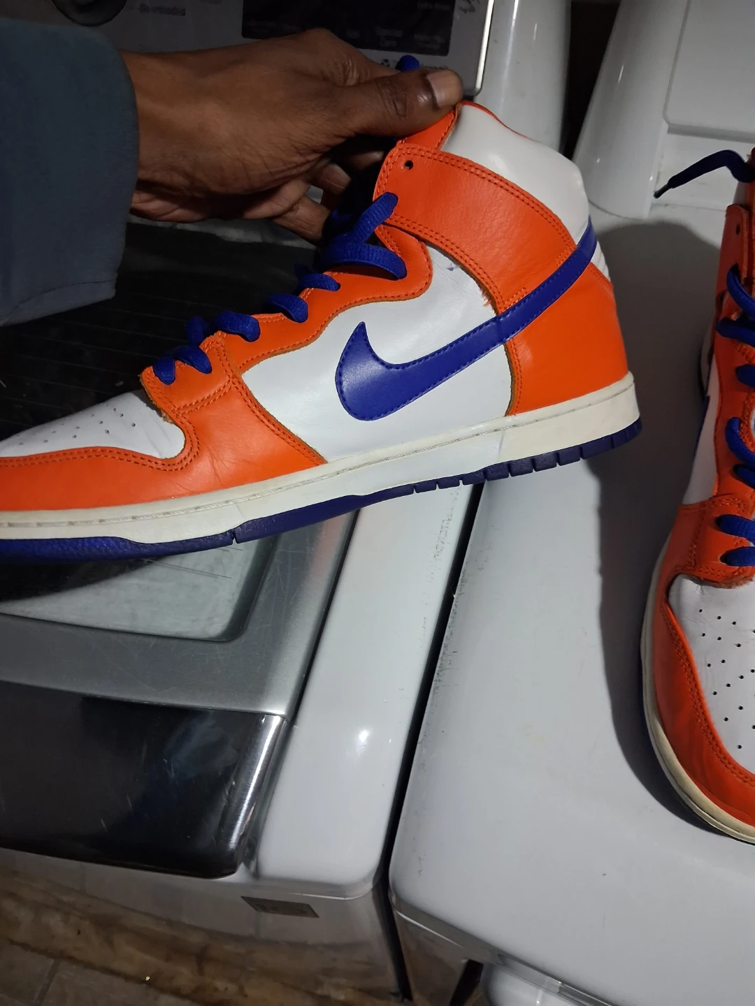 Nike SB Dunk High Orange White Blue Sneakers - photo 2