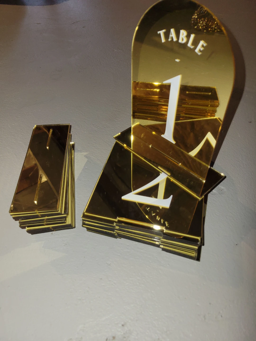 Gold Mirror Acrylic Table Numbers 1-20