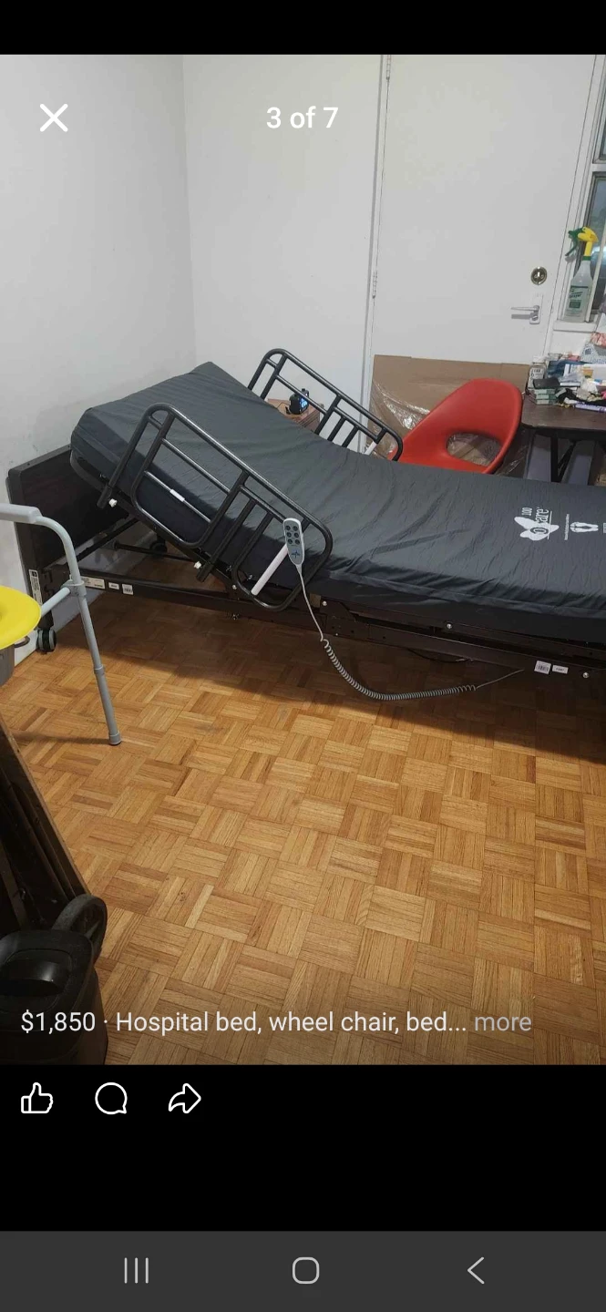 Adj Hospital Bed, Wheelchair, bedside table and commode - photo 3