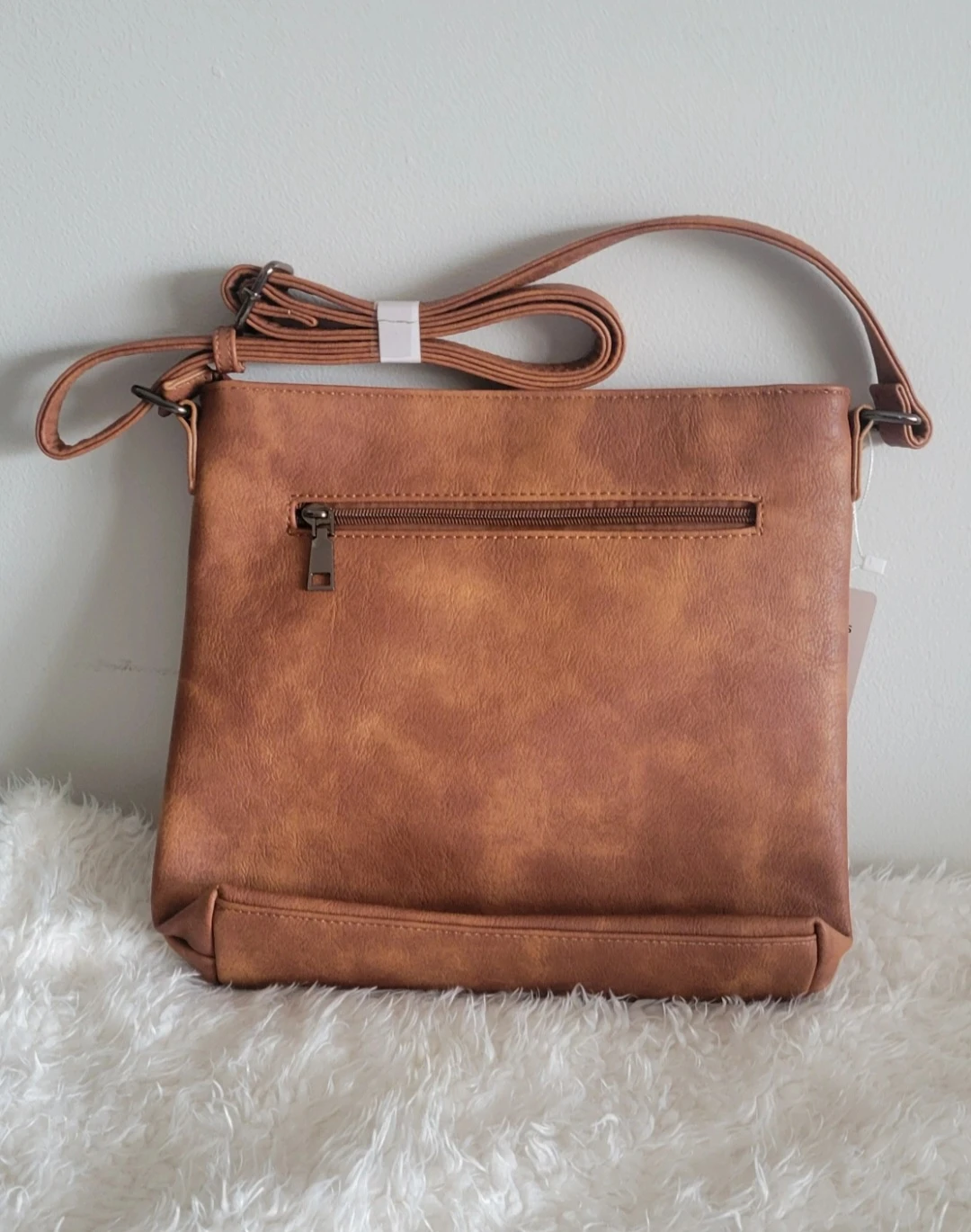 BNWT Vegan Leather Crossbody Purse - Mocha Brown - photo 3