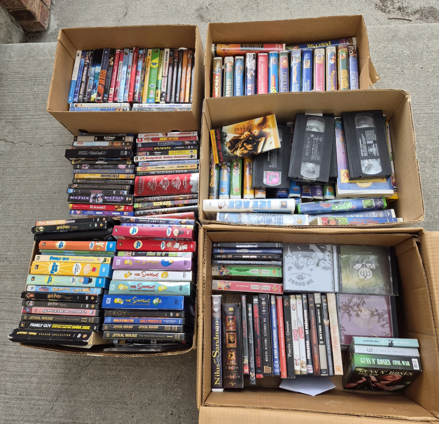 Assorted CDs, DVDs and VHS Tapes