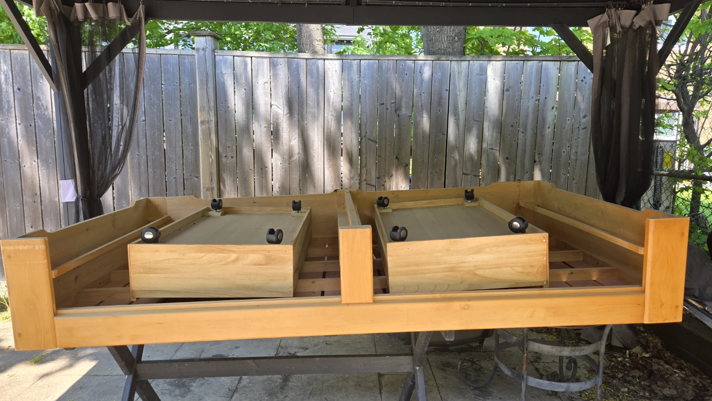 Wooden Bed Frame with Storage Drawers
