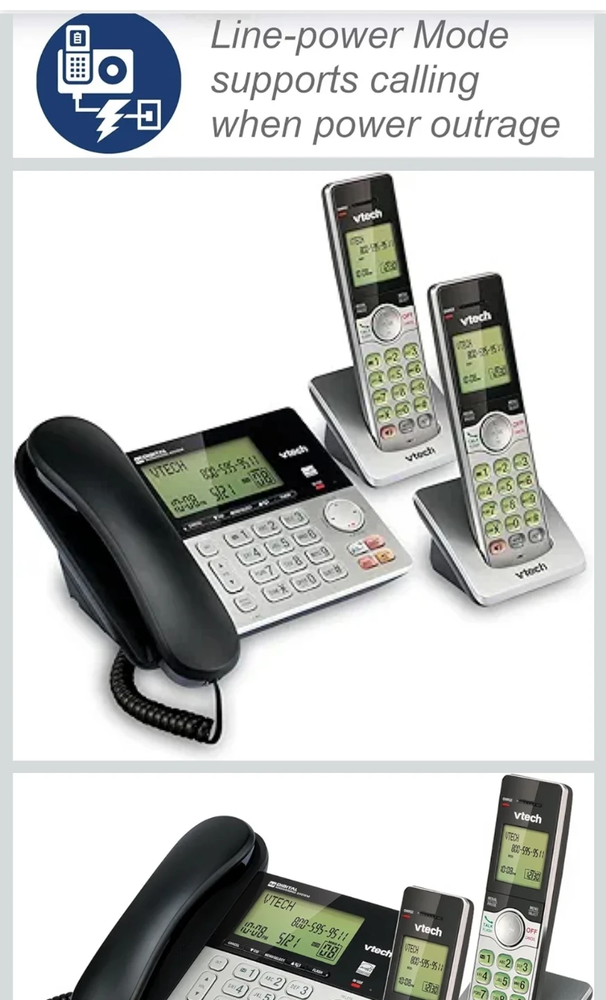 VTech Cordless and Corded Phone System - photo 2