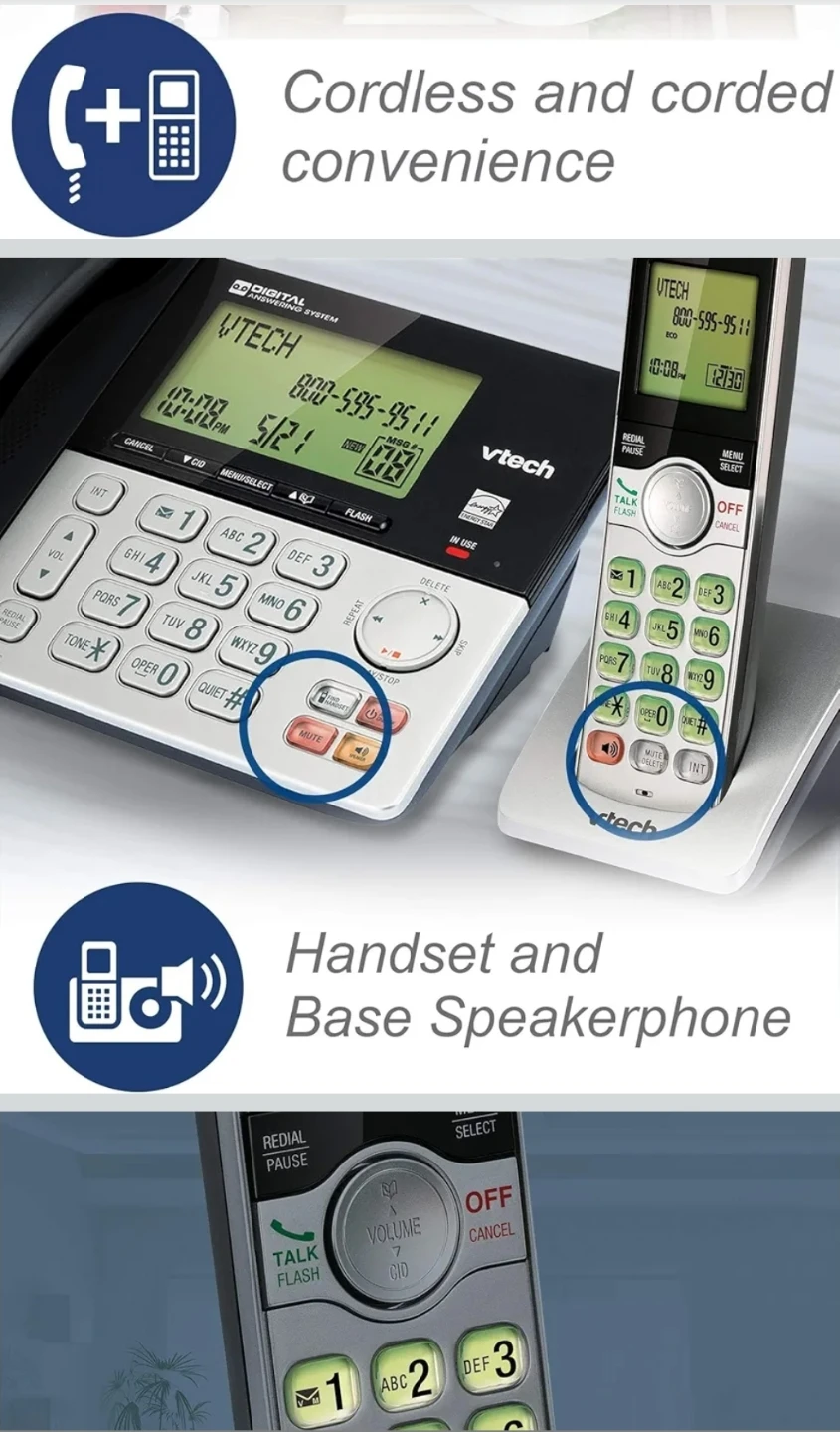 VTech Cordless and Corded Phone System - photo 3
