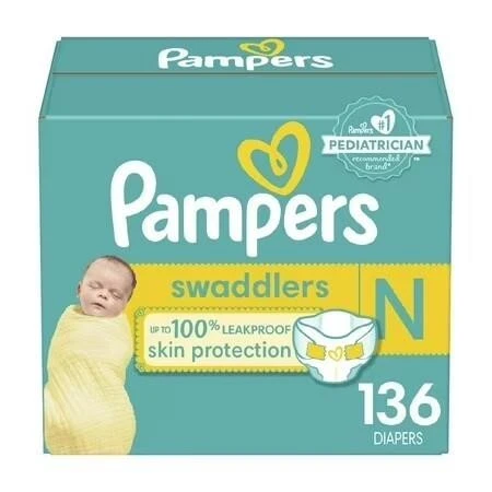 Pampers Swaddlers Size N Diapers - 136 Count