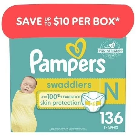 Pampers Swaddlers Size N Diapers - 136 Count - photo 2
