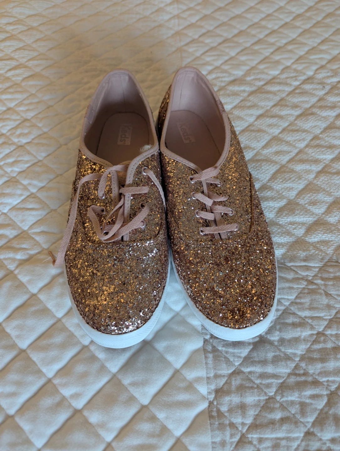 US11 Keds Glitter Sneakers - Rose Gold