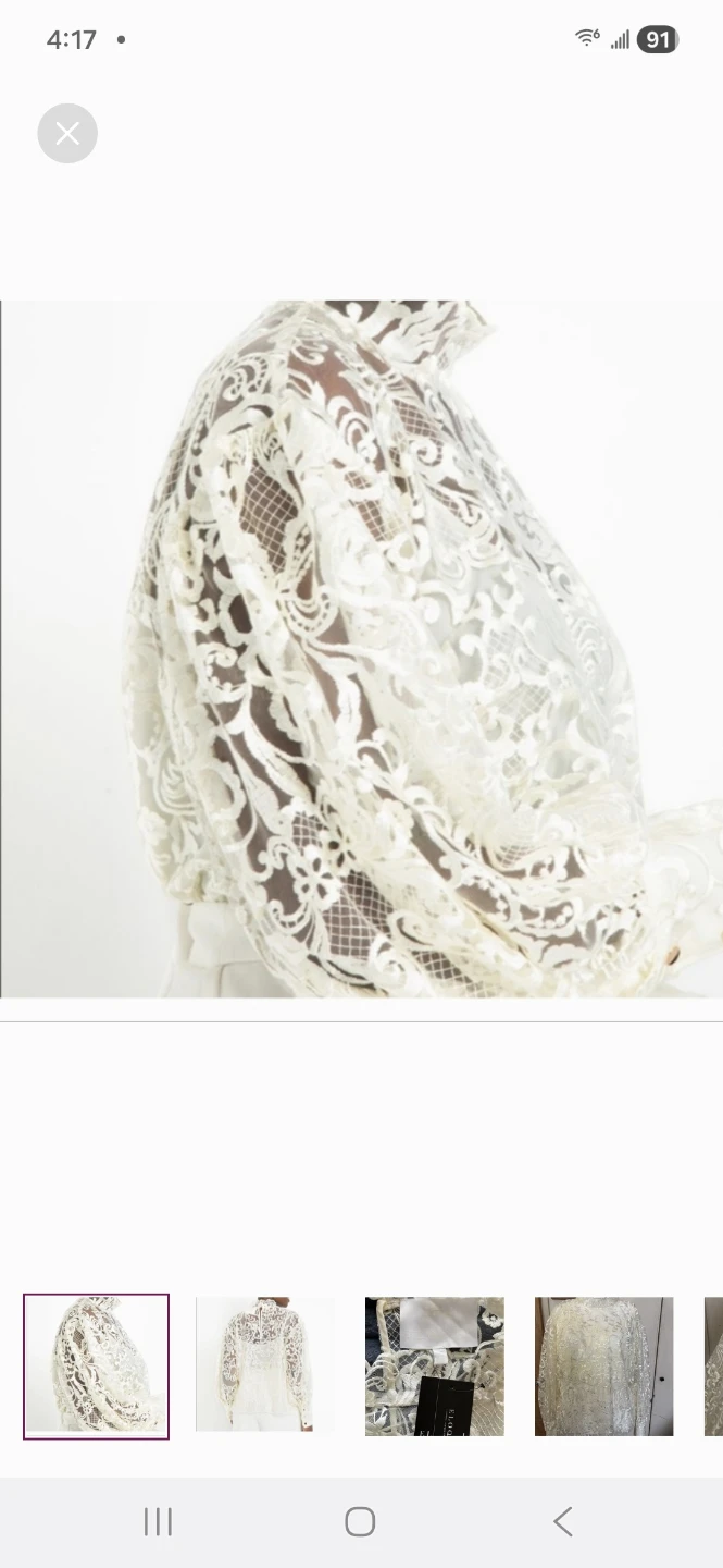Eloquii Off White Lace Top