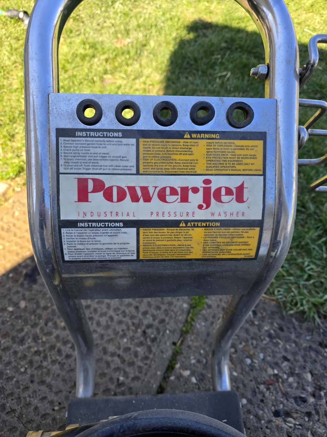 Industrial Powerjet gas pressure washer