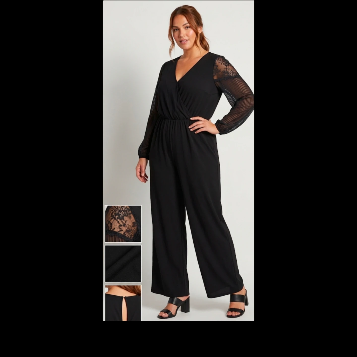 Le Chateau Jumpsuit with Lace Sleeves