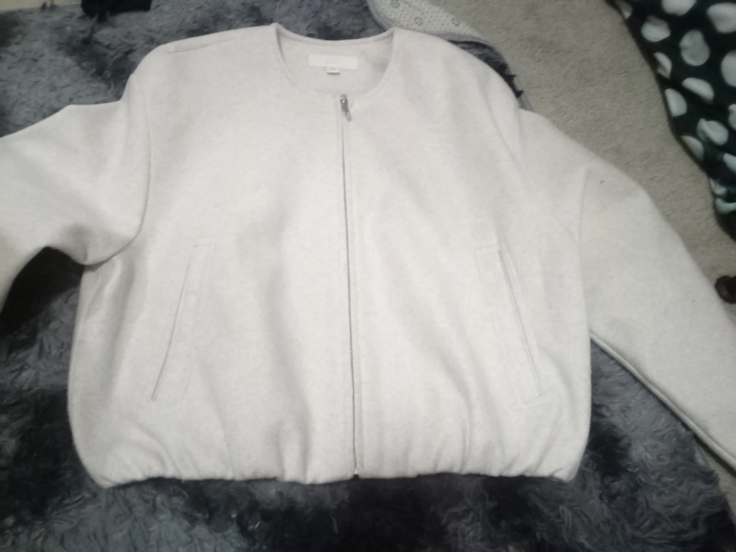 Soft Bomber Jacket - Light Beige - photo 2