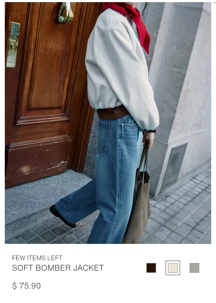 Soft Bomber Jacket - Light Beige - photo 5