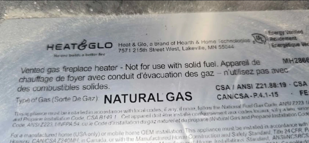 Heat & Glo Natural Gas Fireplace Heater - photo 4
