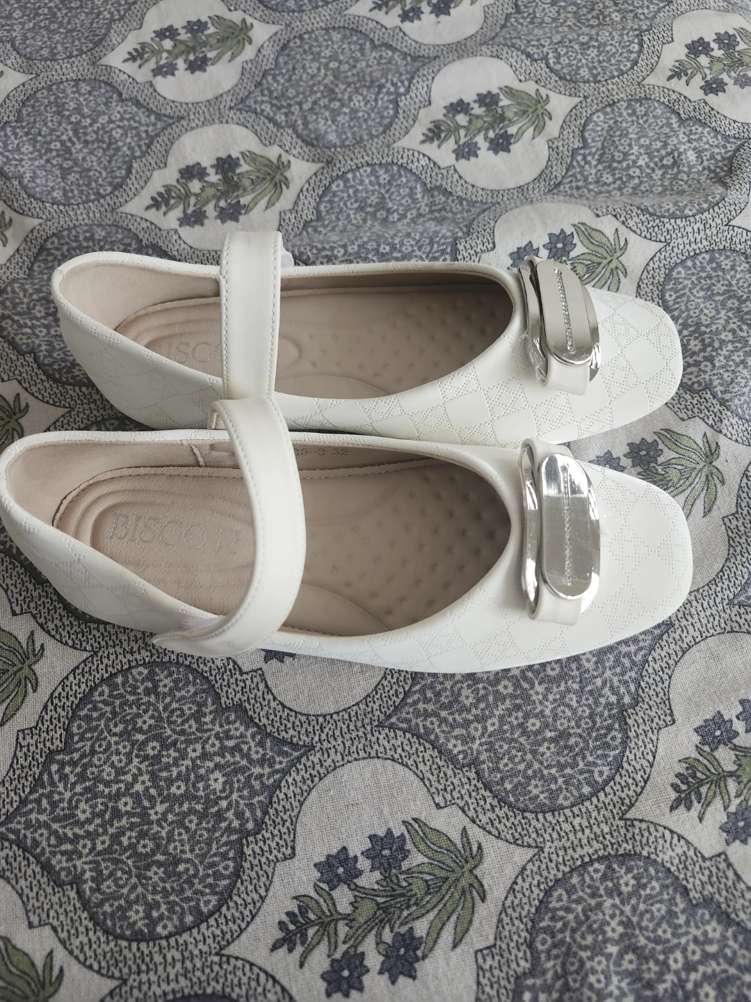 White Ballet Flats with Buckle