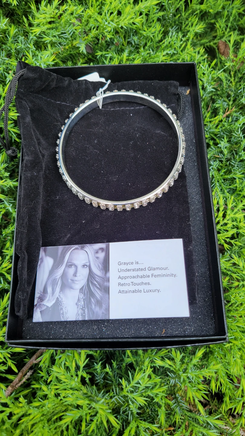 Grayce Silver Tone Embellished Bangle