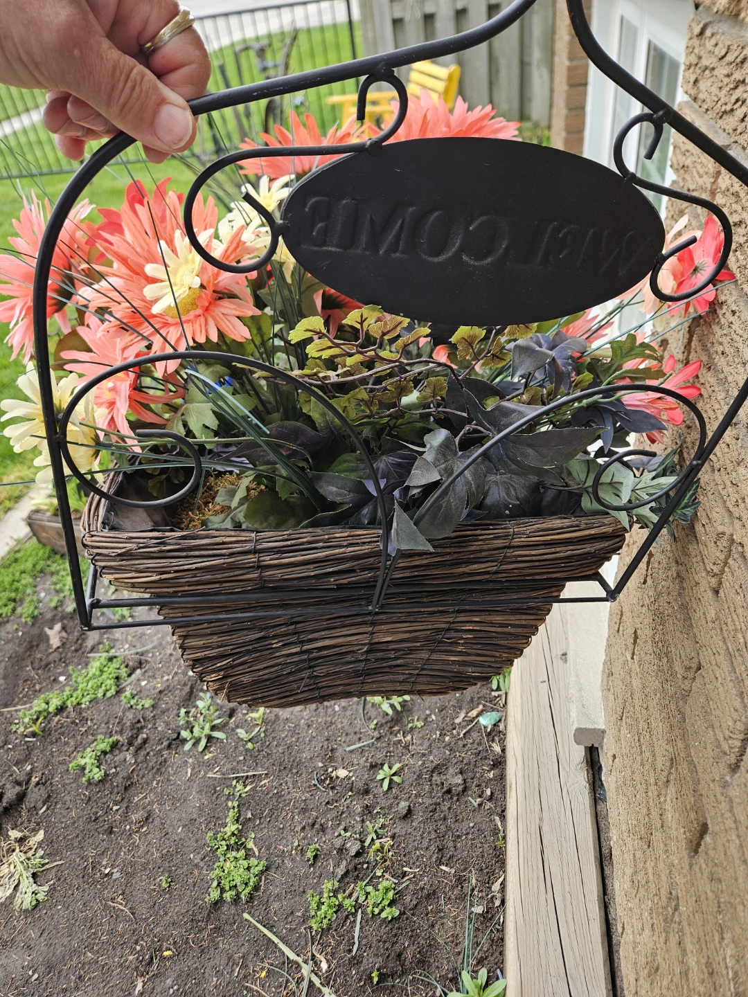 Hanging Flower Basket with Welcome Sign - photo 2