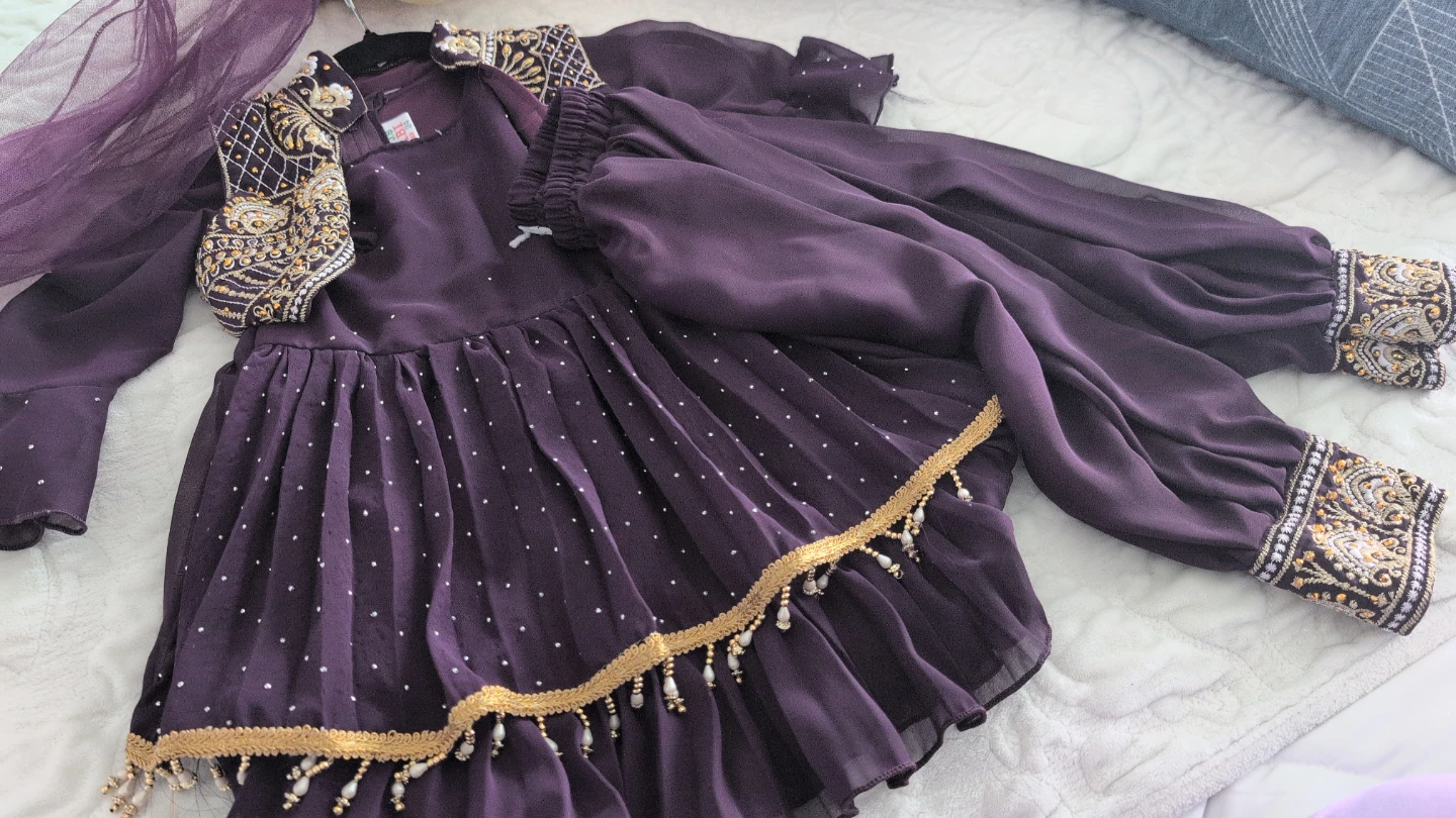 Girls Purple Embroidered Outfit - photo 2