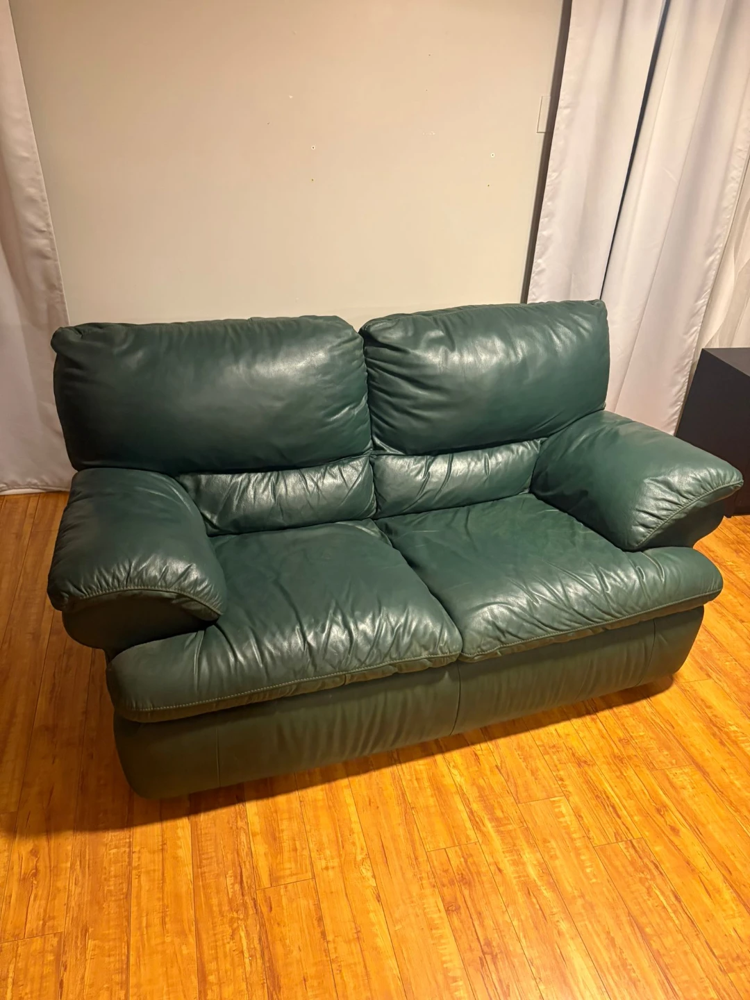 Green Leather Loveseat