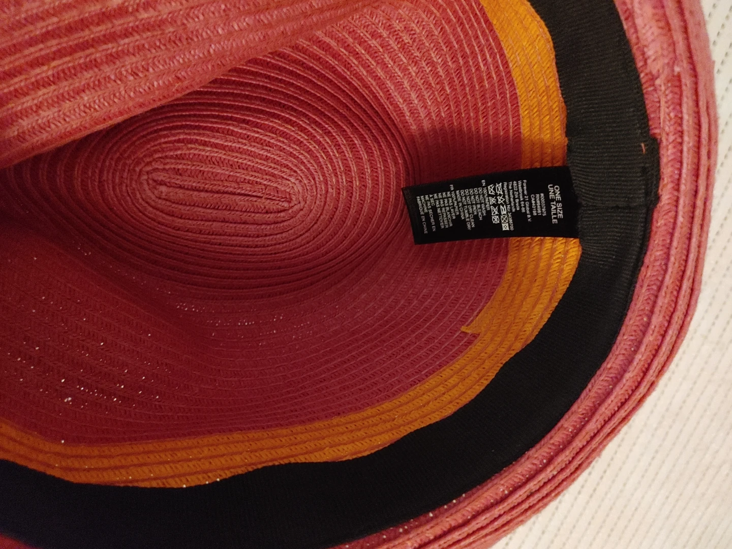 One Size Straw Hat - Pink and Orange - photo 2